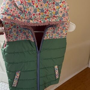 Boden Girls Reversible Hooded Puffer Vest